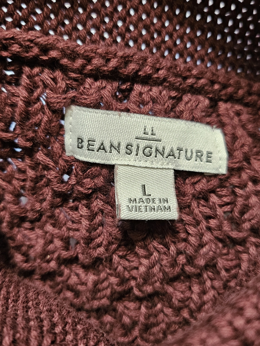 L.L. Bean Signature Cable Knit Cozy Cottagecore Autumn Winter Funnelneck Sweater - Picture 6 of 9